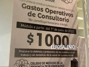 Polémica en la Provincia con médicos que cobran un copago de mil pesos
