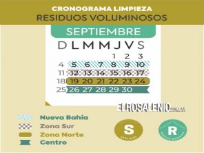 Septiembre: Cronograma de recolección de residuos voluminosos