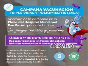 Lanzan la Campaña de vacunación con actividades en la plaza del Hospital “Eva Perón“