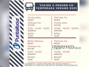 Nuevos valores en el servicio de transporte de pasajeros entre Punta Alta y Pehuen Co