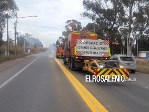 Comenzaron los trabajos de pintura en la ruta 229