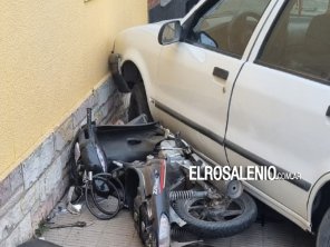 Choque múltiple entre un auto, una moto y un camión