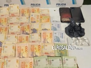 Lo detuvieron con 30 gramos de cocaína y casi 500 mil pesos en efectivo 