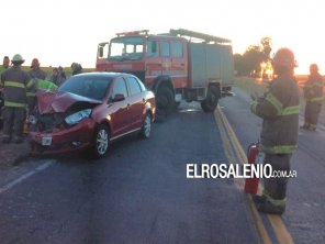 Choque de vehículos en ruta 3 a metros de Bajo Hondo