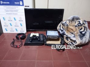 Encontraron televisor, consola de juegos, estéreo y un acolchado en un descampado