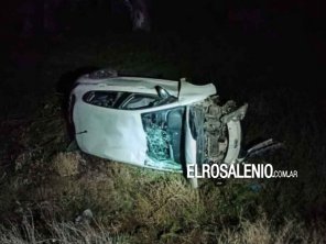 Un conductor volcó en la Ruta 3 al intentar esquivar a un perro