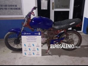 Intentaron escapar en moto sin patente y fueron aprehendidos 