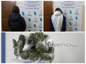 Aprehendieron a un hombre y una mujer de 18 años con envoltorios de marihuana