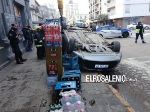 Excandidato a intendente de Bahía volcó con su auto en el microcentro